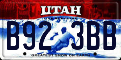 UT license plate B923BB
