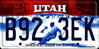 UT license plate B923EK