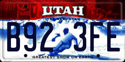 UT license plate B923FE