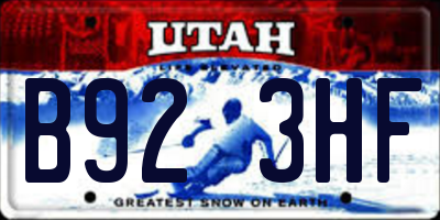 UT license plate B923HF