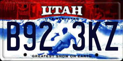 UT license plate B923KZ