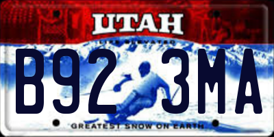 UT license plate B923MA