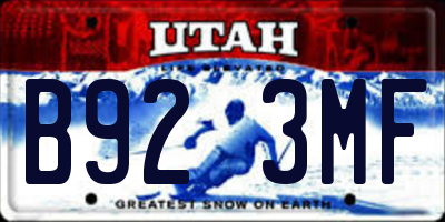 UT license plate B923MF