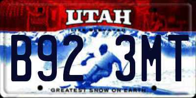 UT license plate B923MT