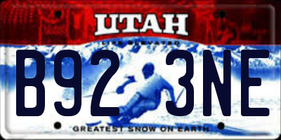 UT license plate B923NE