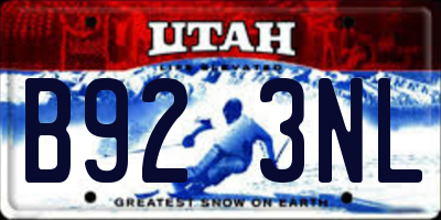 UT license plate B923NL