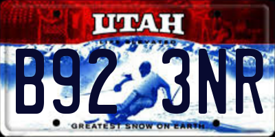 UT license plate B923NR