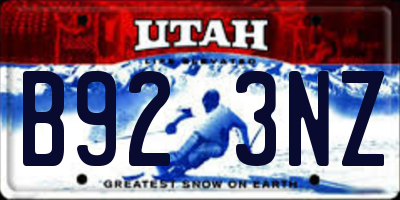 UT license plate B923NZ