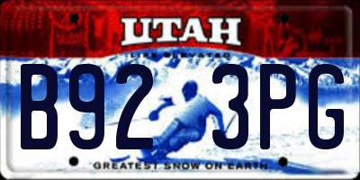 UT license plate B923PG