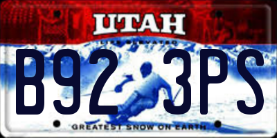 UT license plate B923PS