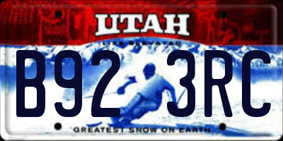 UT license plate B923RC
