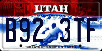 UT license plate B923TF