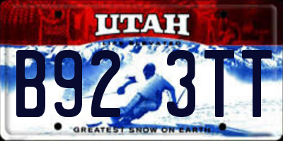 UT license plate B923TT