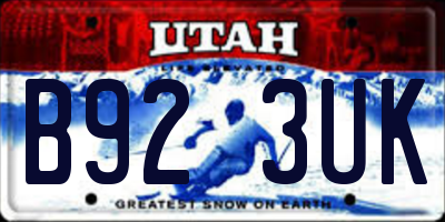 UT license plate B923UK