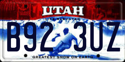 UT license plate B923UZ