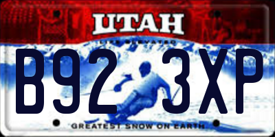 UT license plate B923XP