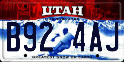 UT license plate B924AJ