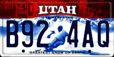 UT license plate B924AQ