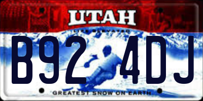 UT license plate B924DJ