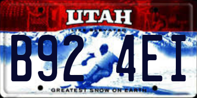 UT license plate B924EI