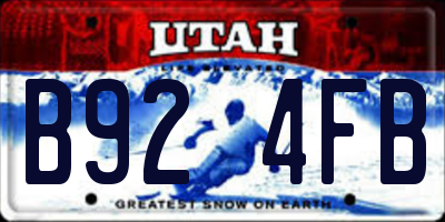 UT license plate B924FB