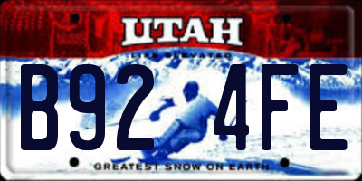 UT license plate B924FE