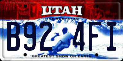 UT license plate B924FI
