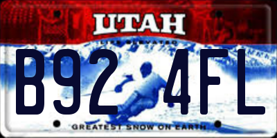 UT license plate B924FL