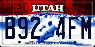 UT license plate B924FM