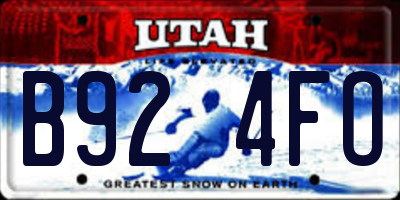 UT license plate B924FO