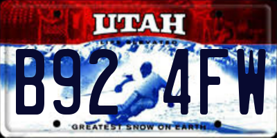 UT license plate B924FW
