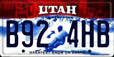 UT license plate B924HB