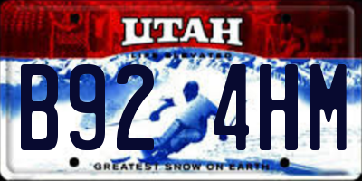 UT license plate B924HM