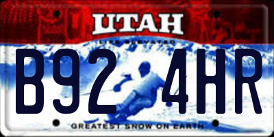 UT license plate B924HR