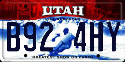 UT license plate B924HY
