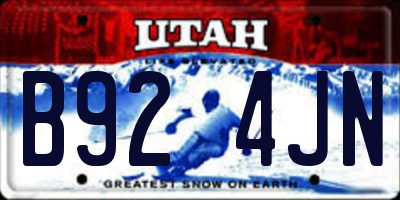 UT license plate B924JN
