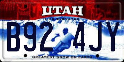 UT license plate B924JY