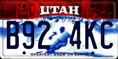 UT license plate B924KC