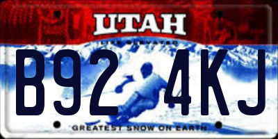 UT license plate B924KJ