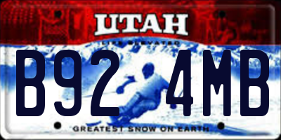 UT license plate B924MB