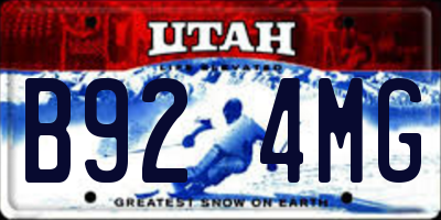 UT license plate B924MG
