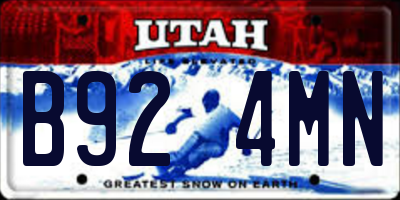 UT license plate B924MN