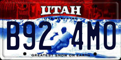 UT license plate B924MO