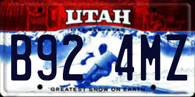 UT license plate B924MZ