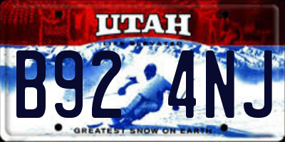 UT license plate B924NJ