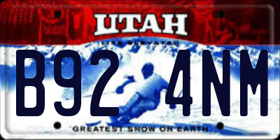 UT license plate B924NM