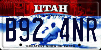 UT license plate B924NR