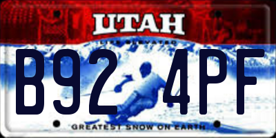 UT license plate B924PF