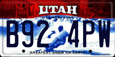 UT license plate B924PW