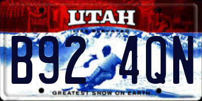 UT license plate B924QN